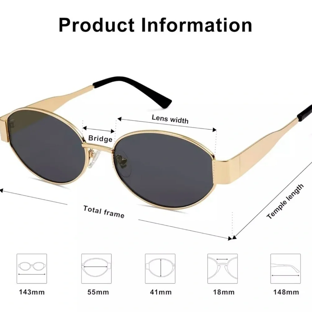 Oval Sunglasses Unisex Shades UV400 Protection Sojos